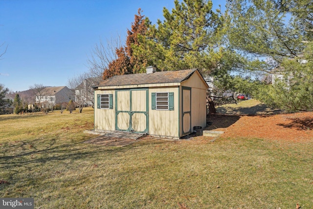 view of shed