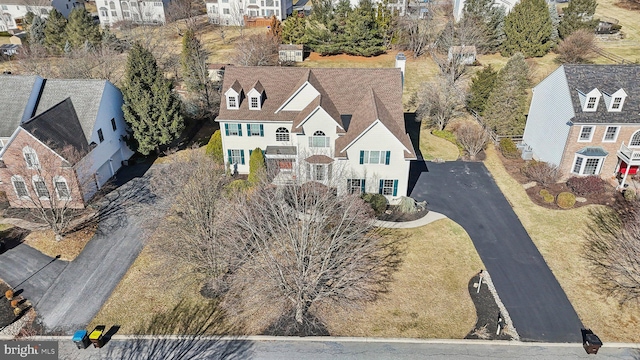 birds eye view of property featuring a residential view