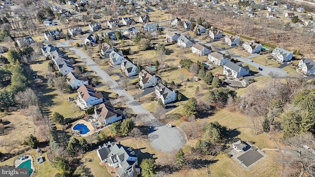 drone / aerial view featuring a residential view