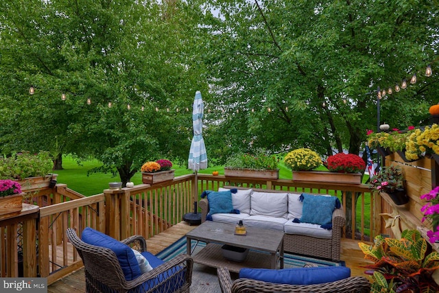 deck featuring an outdoor hangout area