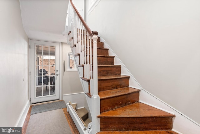 stairs with baseboards