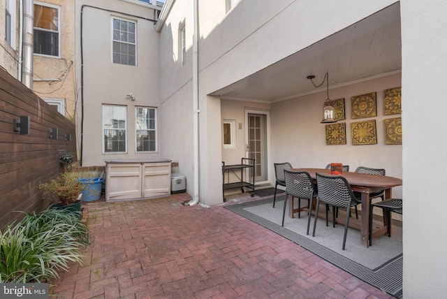 view of patio with outdoor dining area