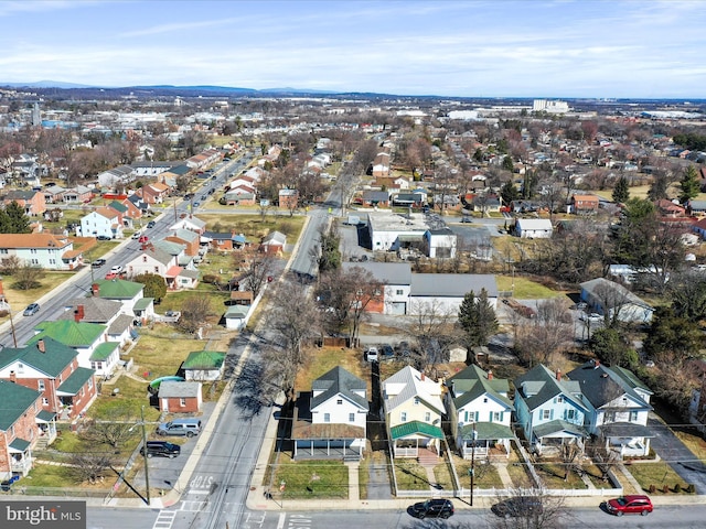 aerial view with a residential view