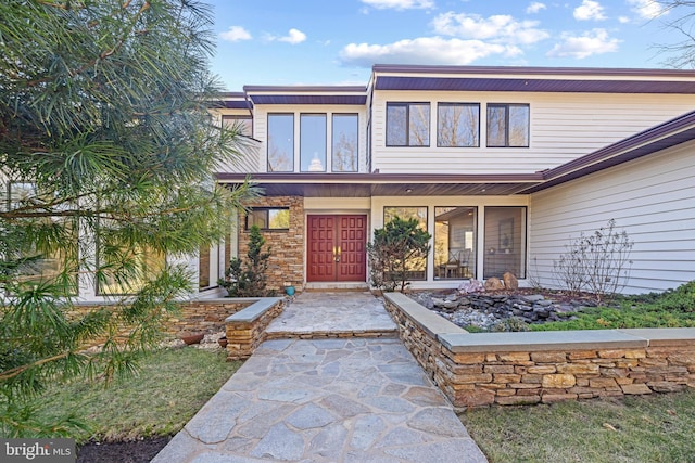 property entrance with a porch