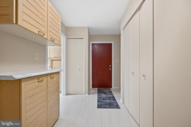 kitchen featuring light countertops