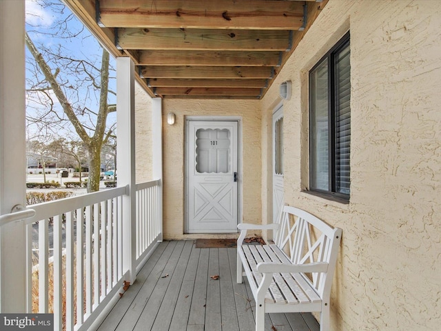 exterior space featuring stucco siding