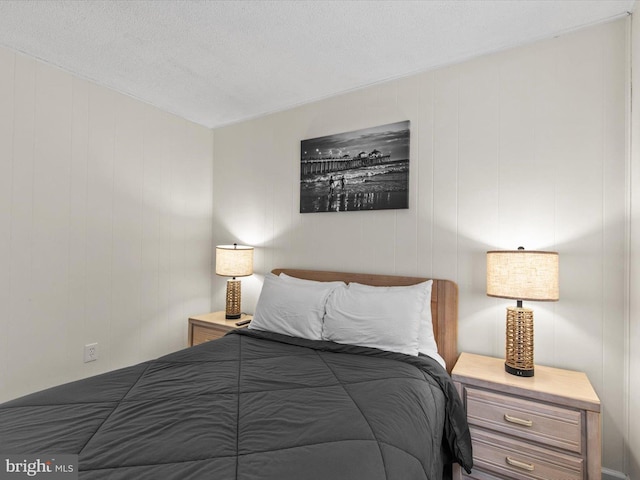 bedroom with a textured ceiling