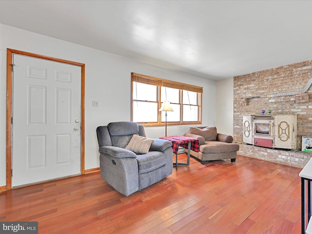 living area with wood finished floors