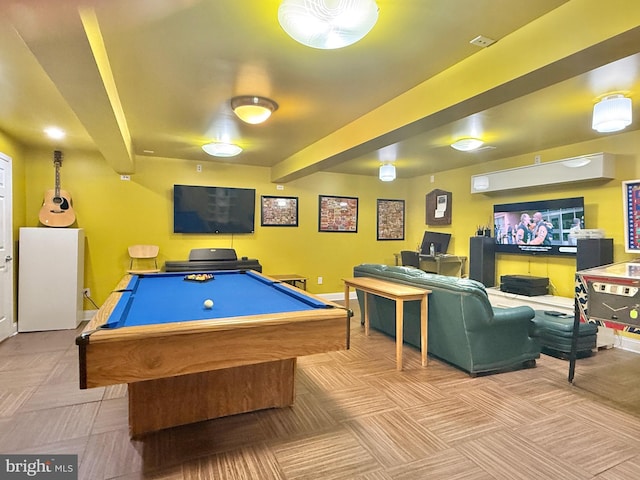 game room featuring billiards and baseboards