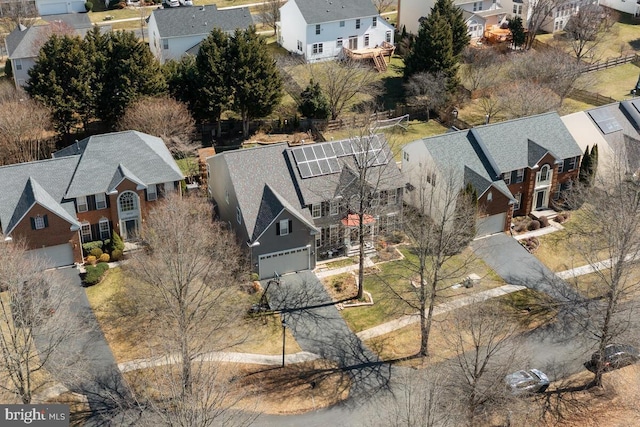 bird's eye view with a residential view