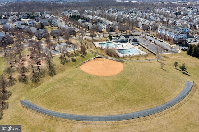 bird's eye view featuring a residential view