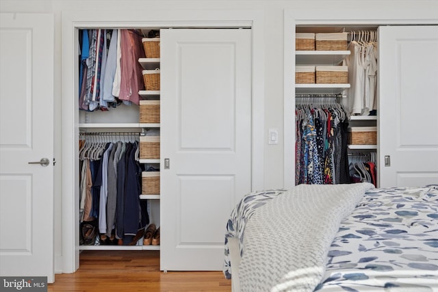 bedroom featuring wood finished floors