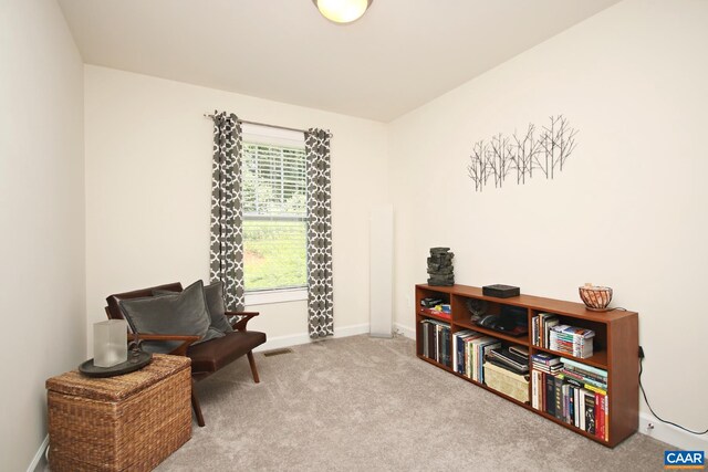2444 Winthrop Dr, Charlottesville, VA 22911 - sitting room featuring visible vents, carpet floors, and baseboards