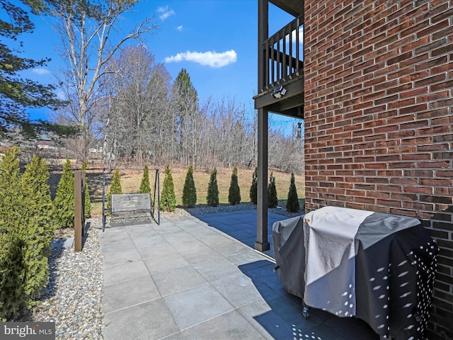 view of patio / terrace with a grill