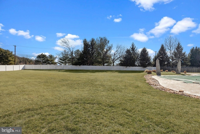 view of yard with fence