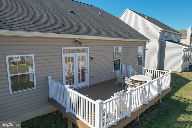 deck featuring a yard