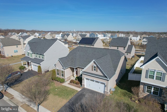 aerial view featuring a residential view