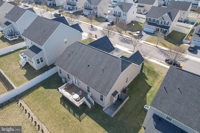 aerial view with a residential view