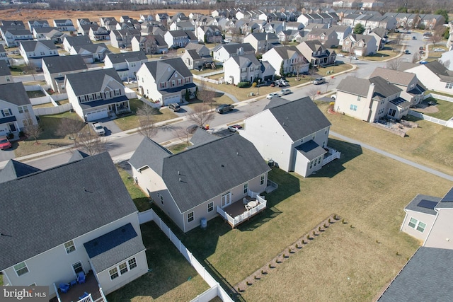 bird's eye view featuring a residential view