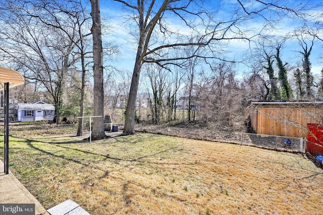 view of yard with fence