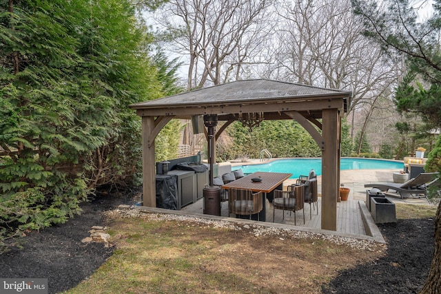 pool with a gazebo