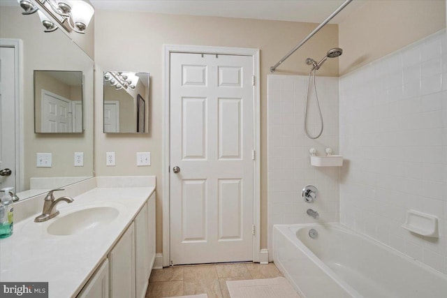 full bathroom with vanity and shower / bathtub combination