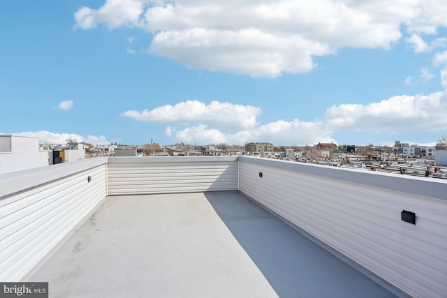 view of patio with a city view