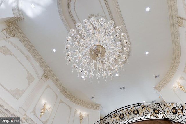 details featuring a notable chandelier