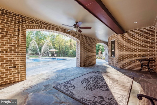 view of patio / terrace with a ceiling fan