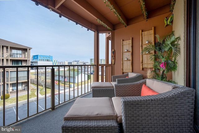 balcony featuring a city view