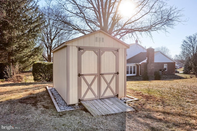 view of shed