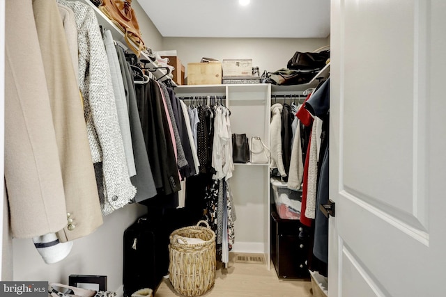 spacious closet featuring wood finished floors