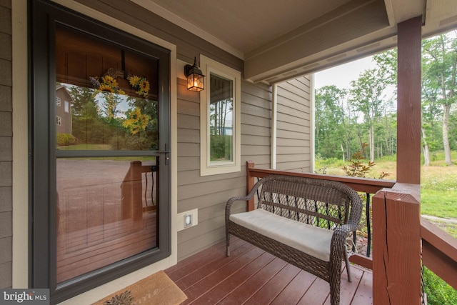 deck with covered porch