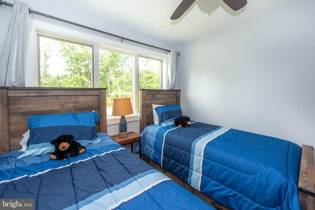 bedroom featuring a ceiling fan