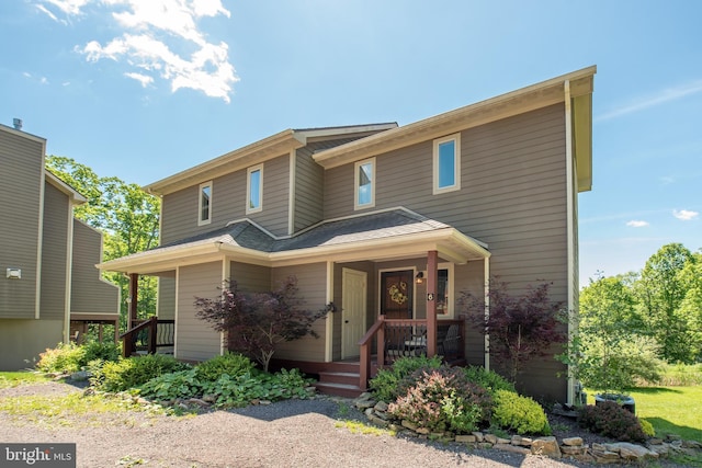 view of front of property with covered porch