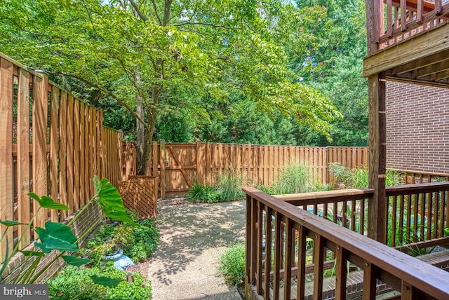 view of yard with a patio and a fenced backyard