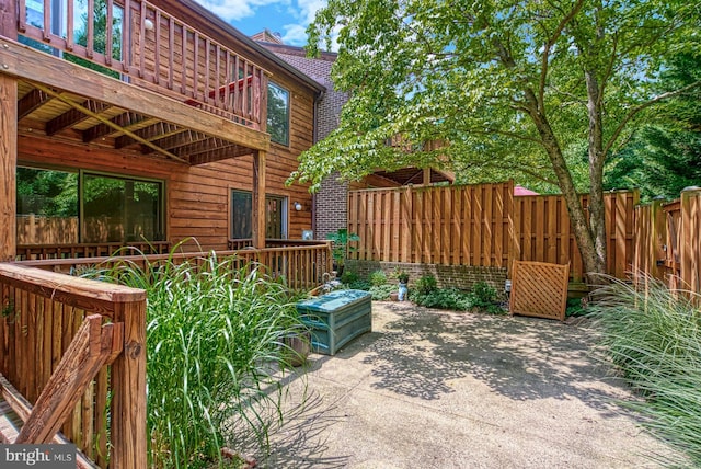 view of patio featuring fence private yard