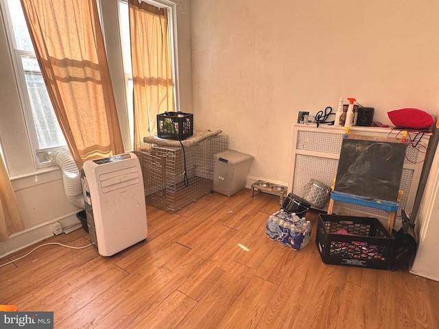 misc room featuring plenty of natural light and wood finished floors