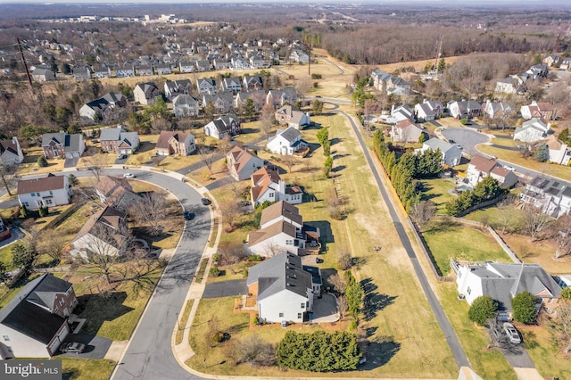 aerial view featuring a residential view