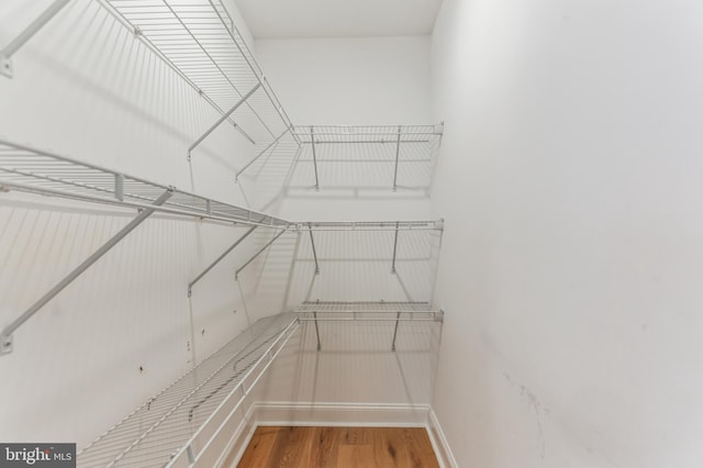 walk in closet featuring light wood-type flooring