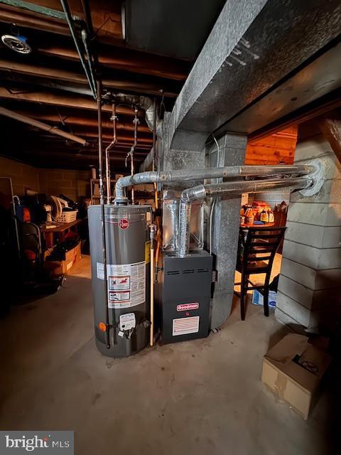 utility room featuring gas water heater