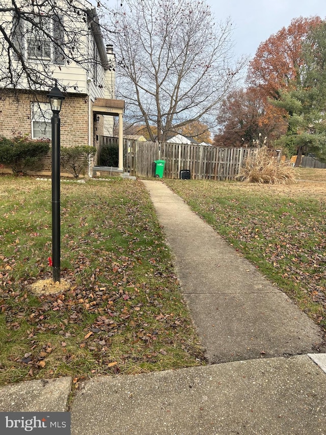 view of yard with fence