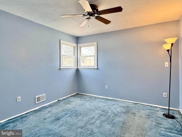 17 Acton, Ewing, NJ 08618 - unfurnished room featuring visible vents, baseboards, carpet, and ceiling fan