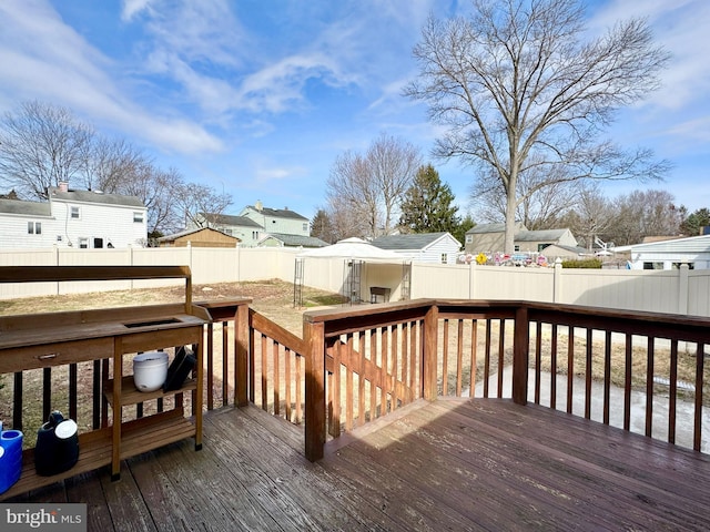 17 Acton, Ewing, NJ 08618 - wooden terrace featuring a fenced backyard and a residential view