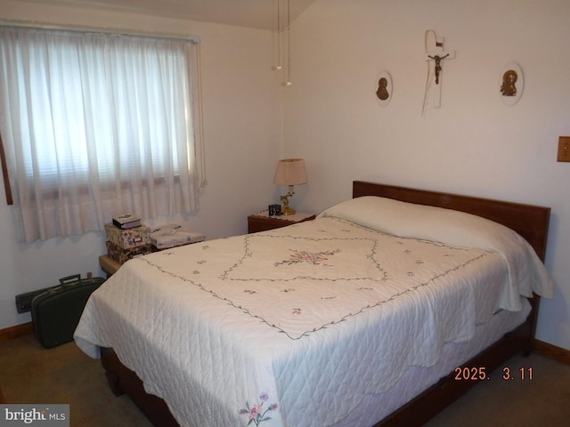 bedroom featuring baseboards and carpet floors