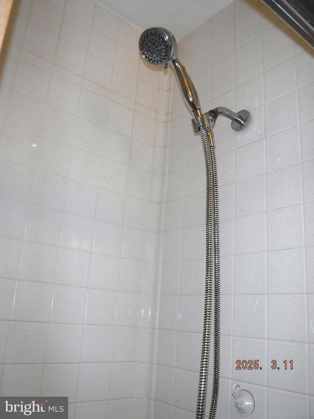 room details with a tile shower