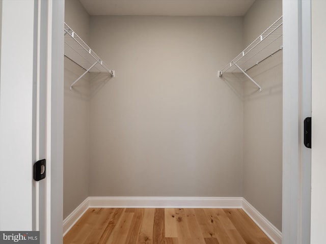 spacious closet with light wood finished floors