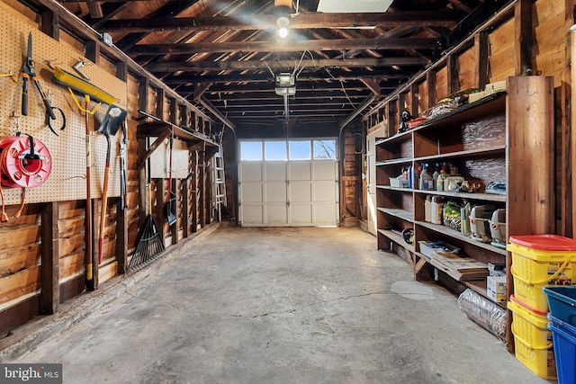 garage featuring a garage door opener