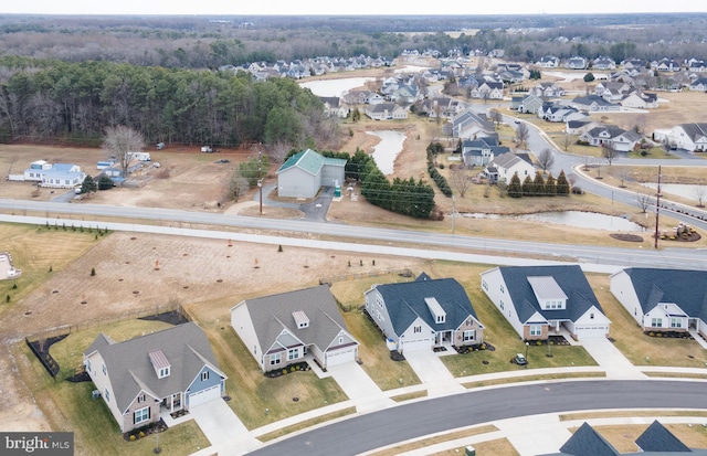 aerial view with a residential view