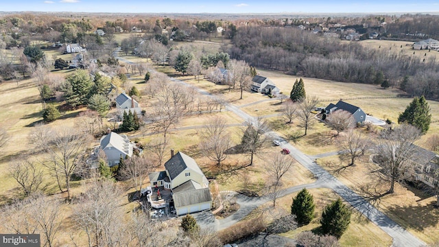 bird's eye view with a rural view